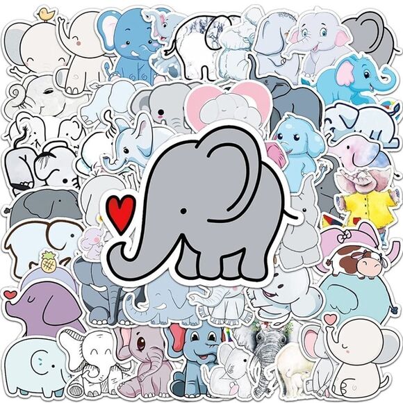 Assorted Cartoon Elephant Stickers 🐘 - Picture 1 of 6